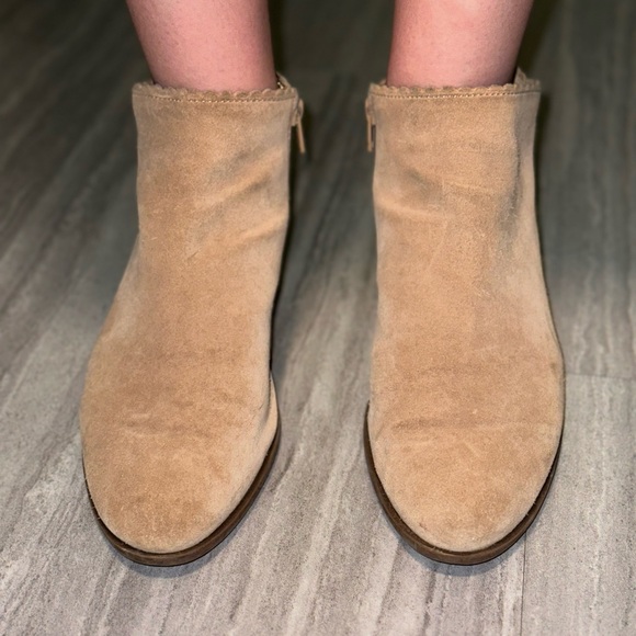 Crown & Ivy Tan Suede Ankle Boots - Picture 3 of 7